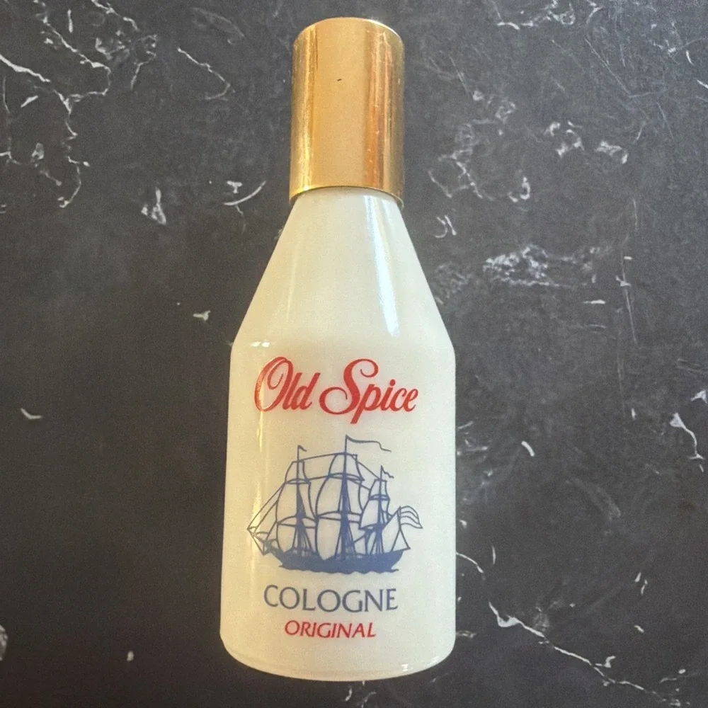 Vintage Old Spice Original Cologne 2.5oz in Original Cream Glass Bottle